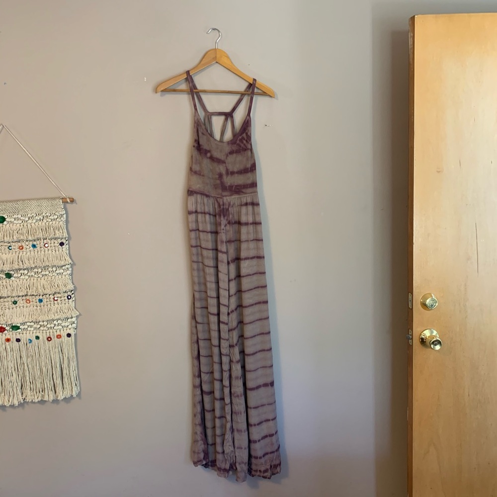 Boutique Purple Jumpsuit Romper Tie Dye